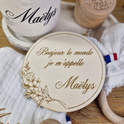 Coffret de naissance - cadeau personnalisé bébé et maman à composer, avec pot et plateau en Jesmonite | Idée cadeau baby shower ou baptême
