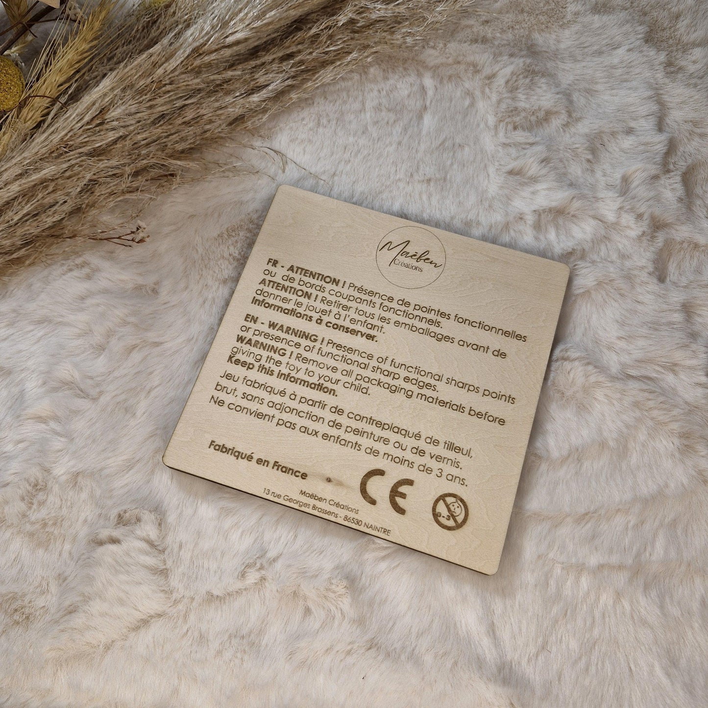 Puzzle bois personnalisé Animaux de la ferme pour enfant bébé, jeu éducatif et d'éveil - Idée cadeau garçon et fille