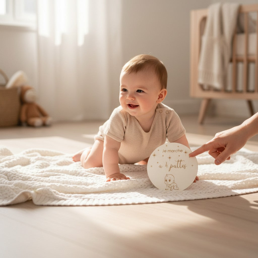 Cartes Mes premières fois personnalisées en bois gravé | Souvenir cadeau de bébé