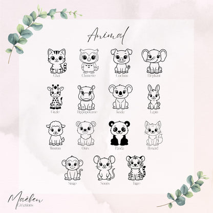 Carte cadeau surprise en bois gravé, décor animal pour enfant