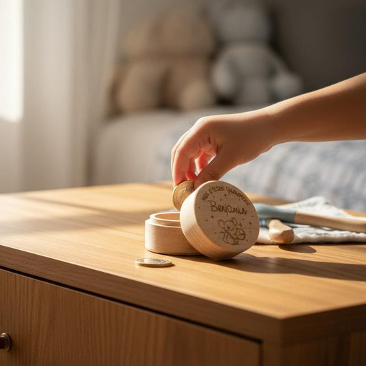 Boîte à dents de lait personnalisée en bois - cadeau souvenir pour bébé ou enfant