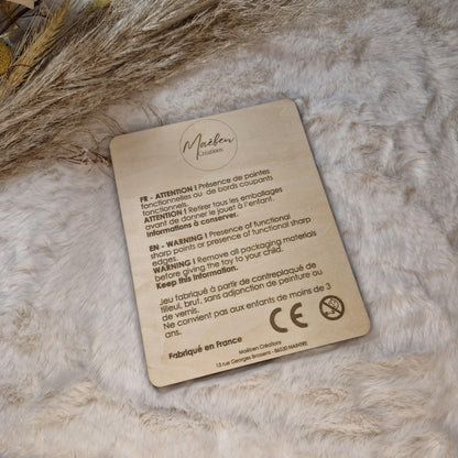 Jeu de morpion Tic Tac Toe de Noël pour enfant en bois gravé - décor Gnome