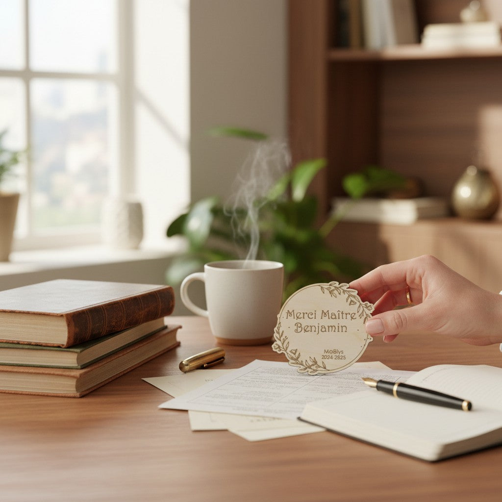 Magnet en bois gravé, personnalisé | Cadeau maître, maîtresse, ATSEM, AESH, Nounou