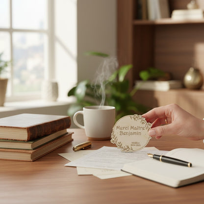 Magnet en bois gravé, personnalisé | Cadeau maître, maîtresse, ATSEM, AESH, Nounou