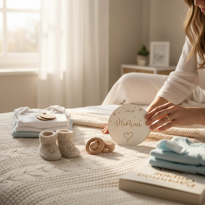 Cartes Mes premières fois personnalisées en bois gravé | Souvenir cadeau de bébé