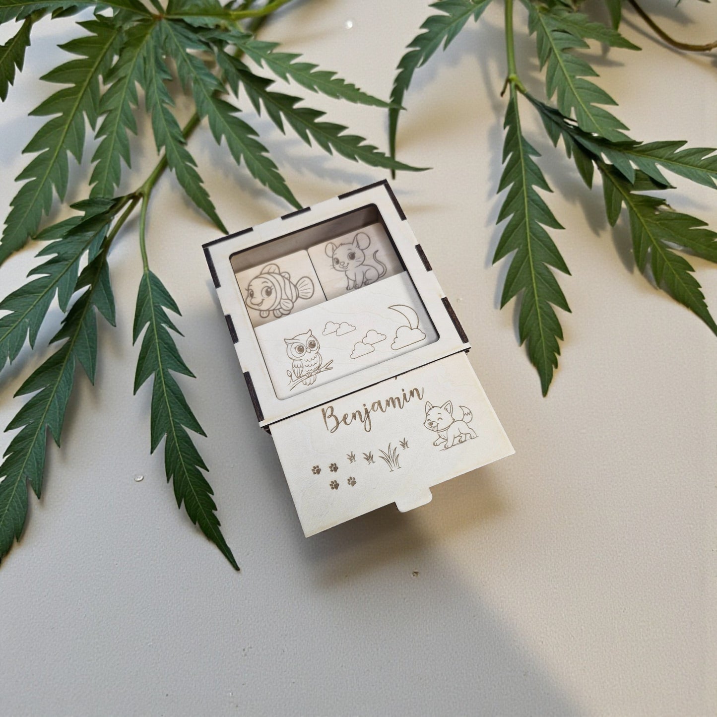 Jeu de mémoire en bois personnalisé - Les Animaux | Memory - Idée cadeau enfant