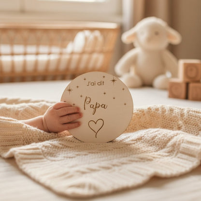 Cartes Mes premières fois personnalisées en bois gravé | Souvenir cadeau de bébé