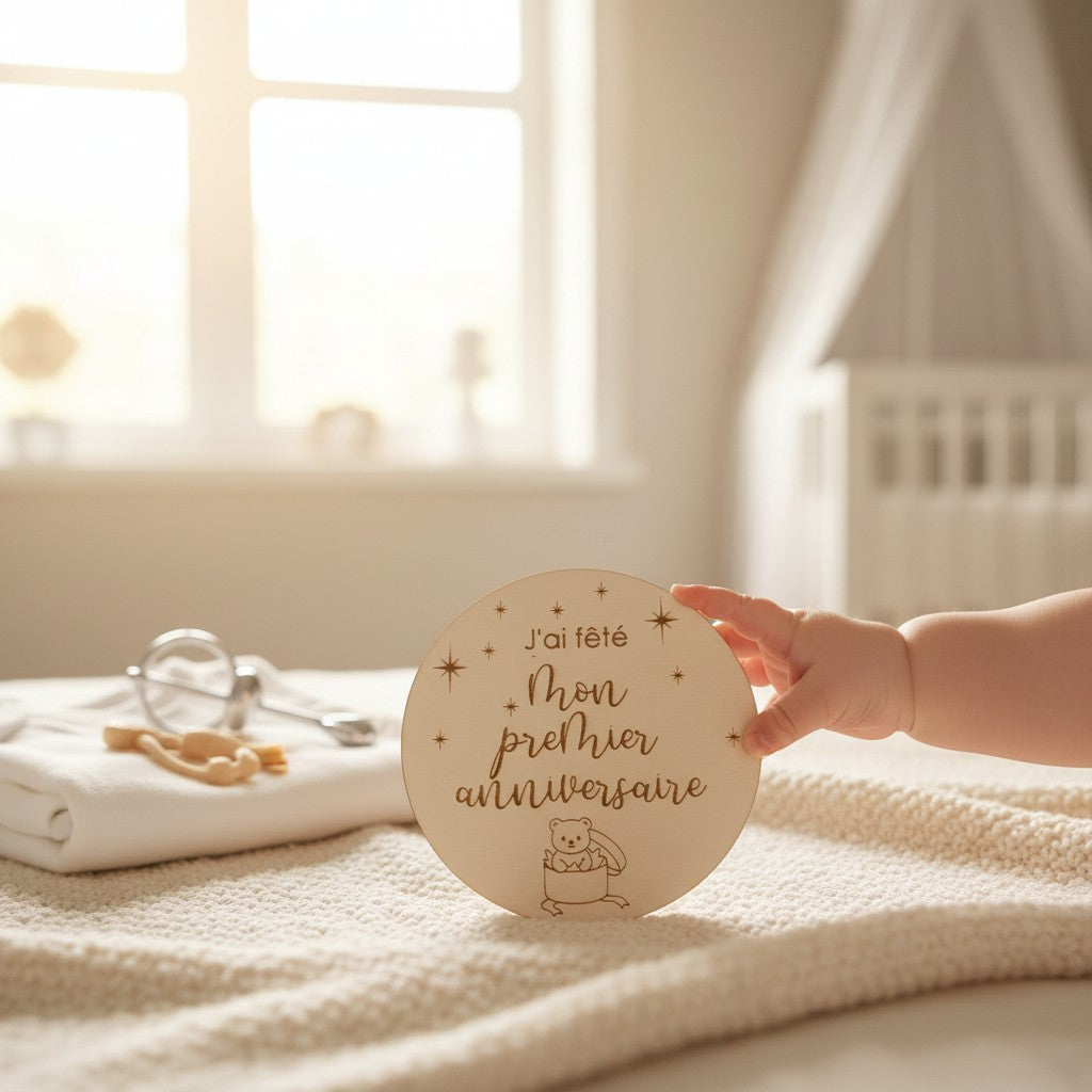Cartes Mes premières fois personnalisées en bois gravé | Souvenir cadeau de bébé