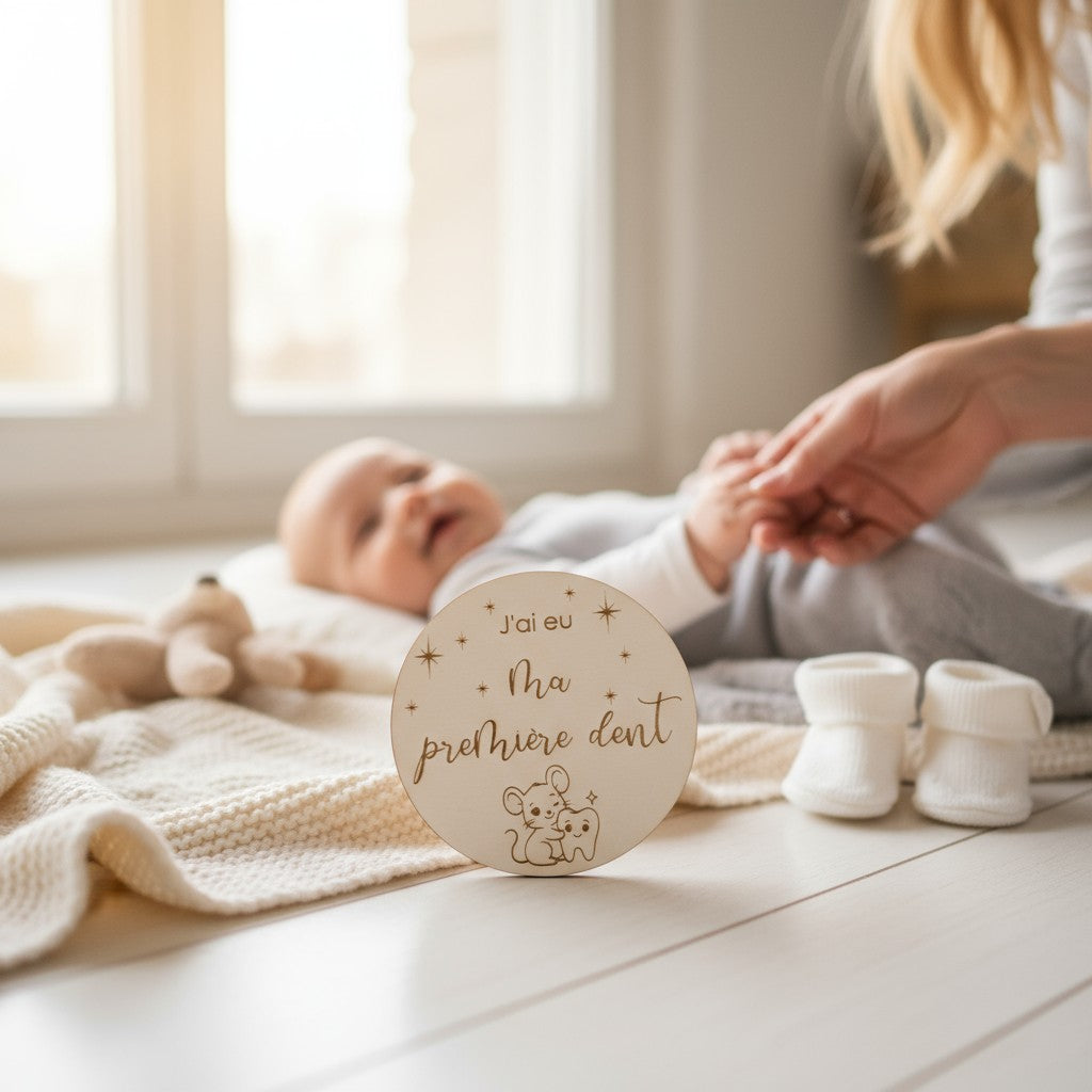 Cartes Mes premières fois personnalisées en bois gravé | Souvenir cadeau de bébé